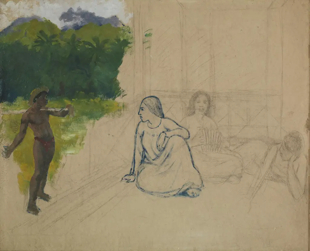 Tahitians in Detail Paul Gauguin